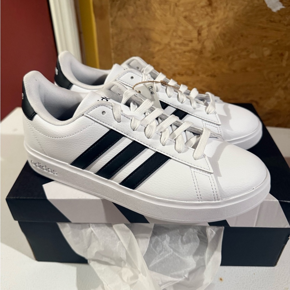 Adidas Womens White and Black Sneakers